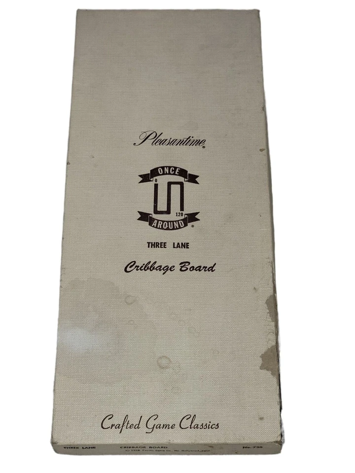 1958 Cribbage Wooden Board Game Pleasantime Once Around Three Lane Pacific - Image 2 of 4