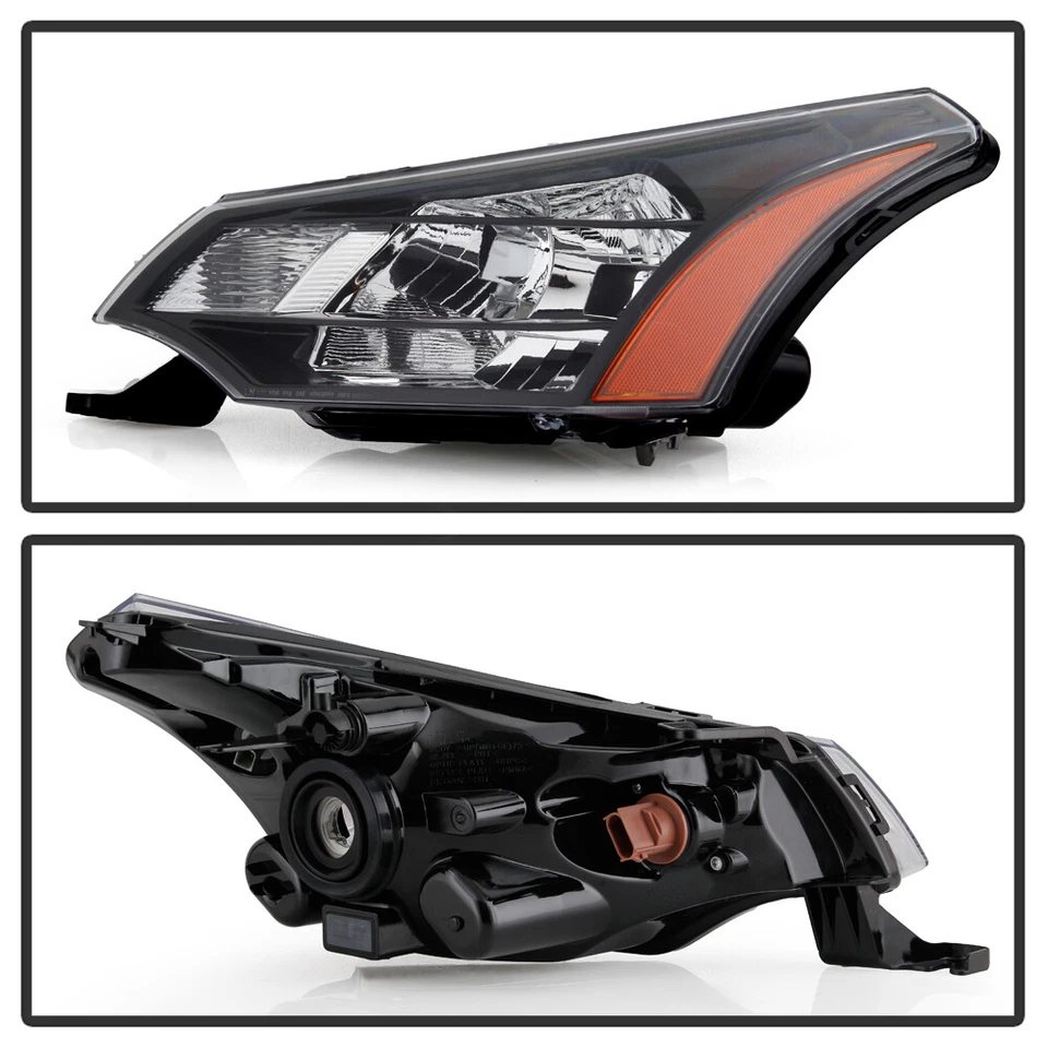 2008-2011 Ford Focus S/SE/SES/SEL Black Crystal Headlights Headlamps Left+Right - Image 3 of 4