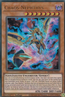 Chaos-Nephthys BACH-DE025 Ultra Rare Battle of Chaos Yugioh Karte Deutsch
