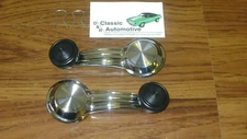 1967-1981 Chevrolet BLACK Window Crank Pair & Clips Pontiac Oldsmobile GMC Buick