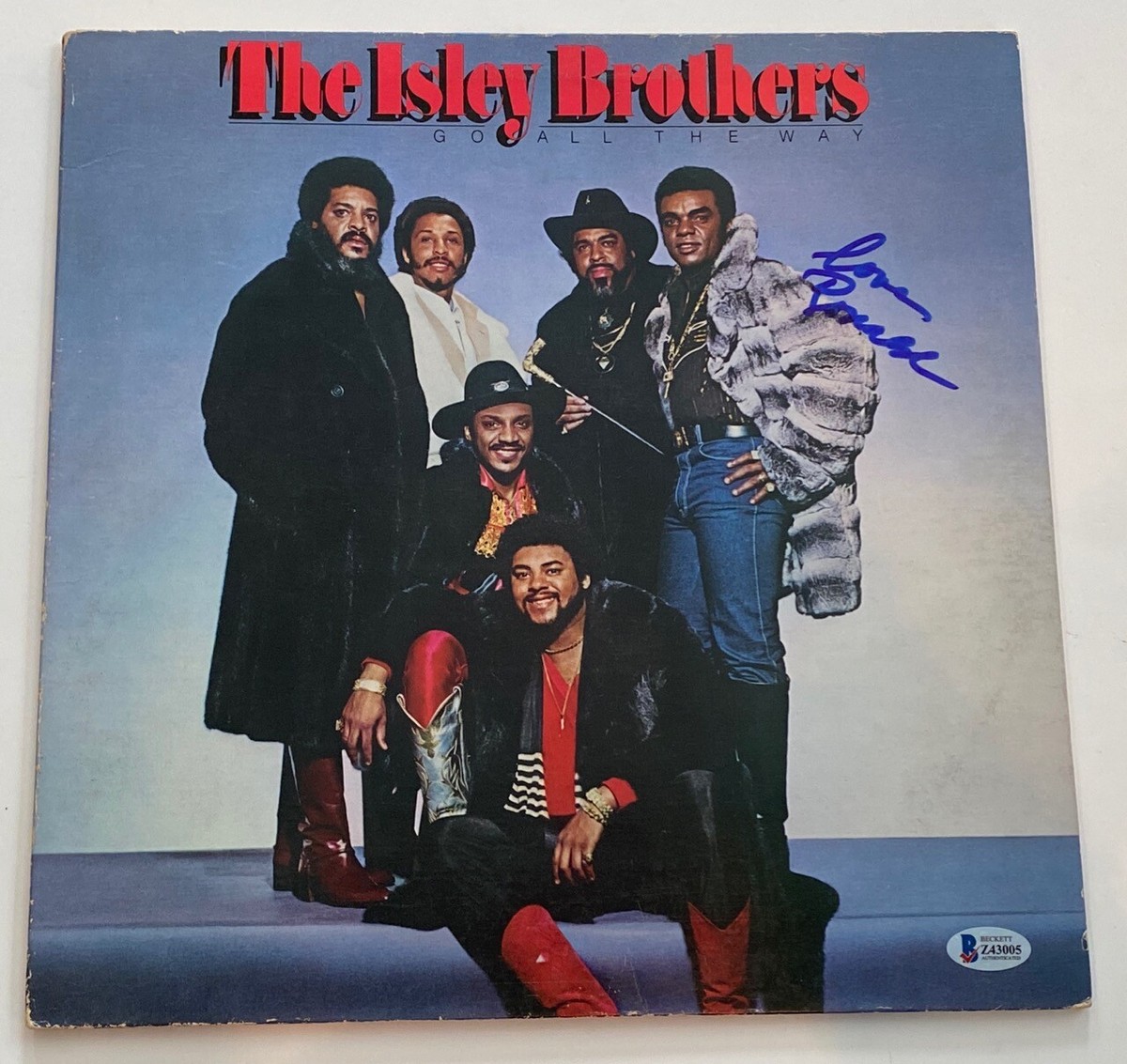 Ronald Isley Signed The Isley Brothers Go All The Way Record Album 