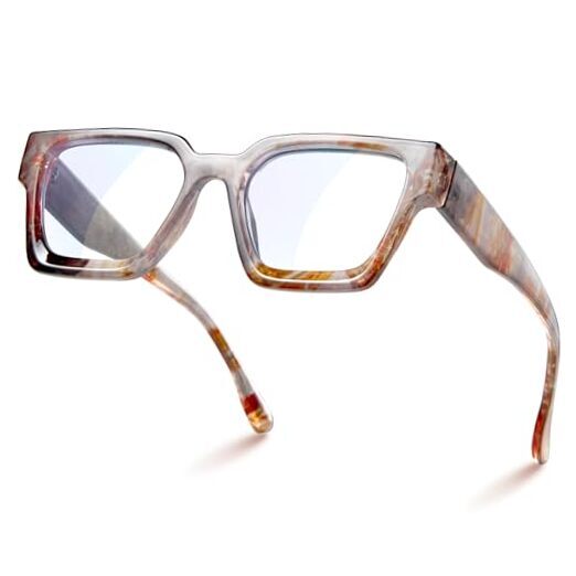 Blue Light Blocking Glasses for Women, Blue Light Glasses Amber Marble Clear-image