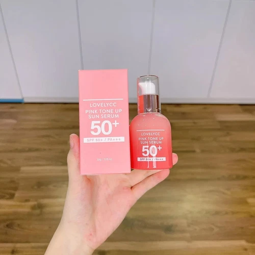 Lovelycc Pink Tone Up Sun Serum SPF50+ PA++ Korean Genuine