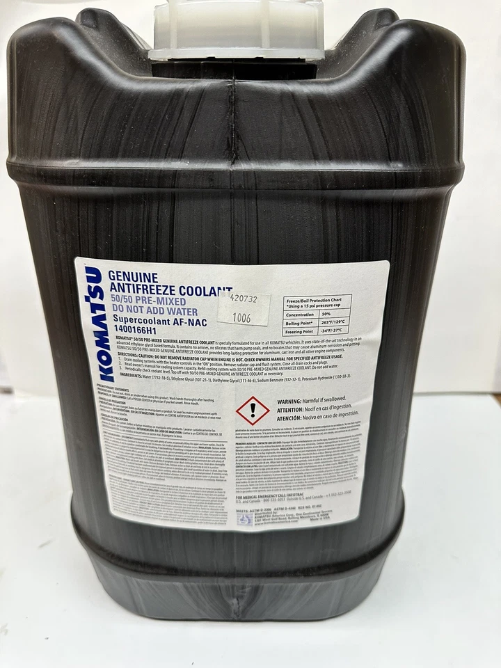 Refrigerante anticongelante Komatsu AF-NAC 50/50, 5 galones Foto 3 de 4