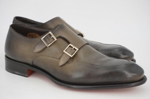 Santoni Sneakers Uomo Pelle Scamosciata Verde - Made In Italy - Taglia 43 EU / 10 US