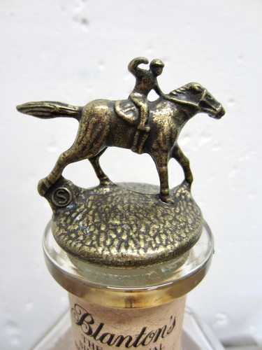 2019 BLANTON'S Empty Bourbon Whiskey Bottle with Jockey Stopper Letter "S" - Picture 2 of 12