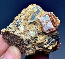 319 Ct Natural Deep Red Zircon Crystal – Rare Collector Gem from Skardu Pakistan