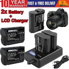 2X EN-EL15 EN-EL15C Battery + Charger Fit For Nikon Z6 D500 D600 D610 D750 D800