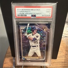 2024 Bowman Chrome Mega Box Cooper Pratt Navy Blue Mojo Refractor /175 Brewers 