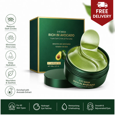 60 PCS Collagen Avocado Eye Patches Anti Aging Dark Circles Eye Bags Hydrogel