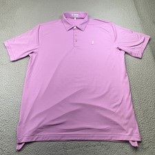 Peter Millar Polo Shirt Mens XL Purple Striped Summer Comfort Golf Seahorse Logo