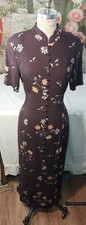 Compagnie International Express Vintage Brown Floral Dress Size 11/12