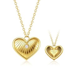 Infinity Heart Necklace,Pendant Necklace for Women Engraved with 'FOREVER Gold