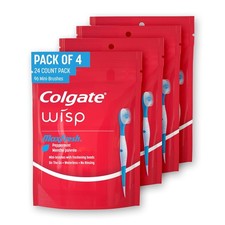 Colgate Max Fresh Wisp Disposable Mini Travel Toothbrushes, Peppermint, 24 Count