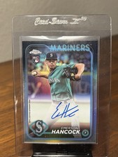 Emerson Hancock 2024 Topps Chrome On Card Rookie Auto /499 Seattle Mariners RC