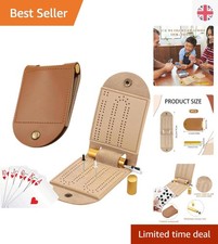 Travel-Friendly 3PCS Leather Cribbage Board with Pegs - Ideal for Parties