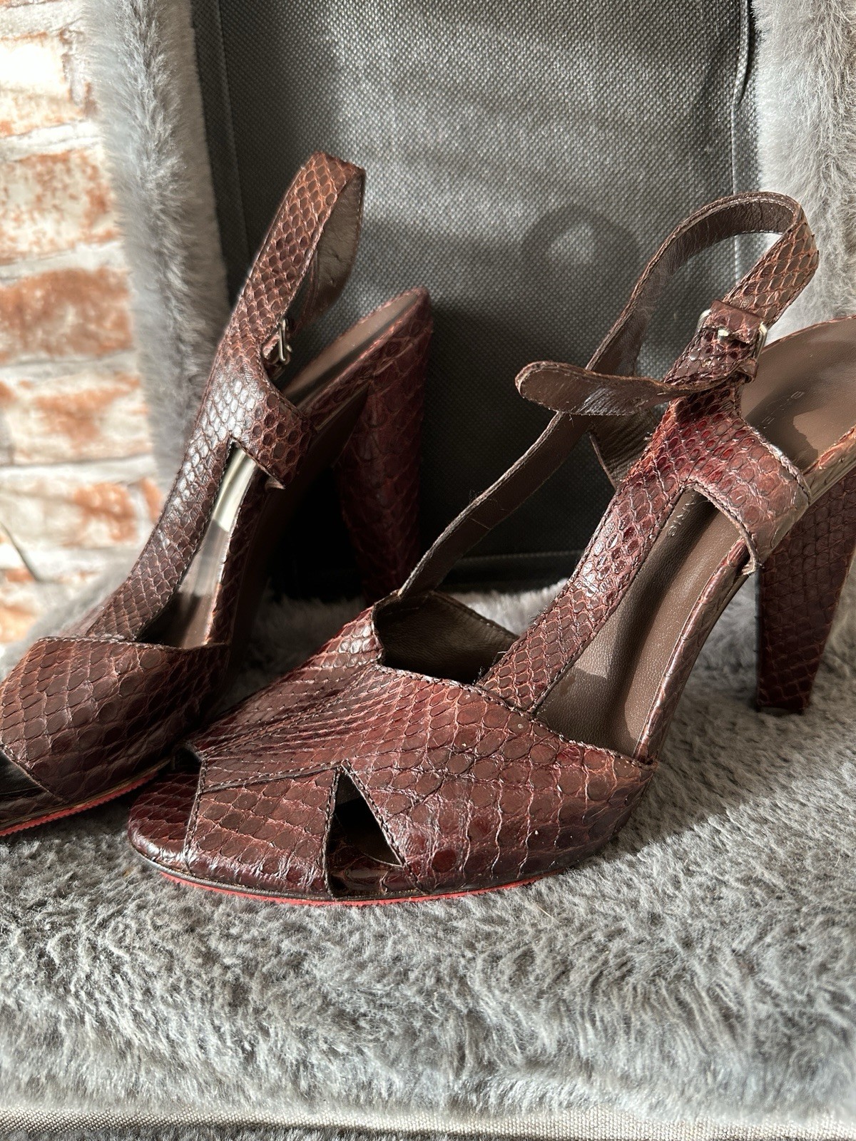 Balenciaga Brown Python Pumps Size 38 - image 14