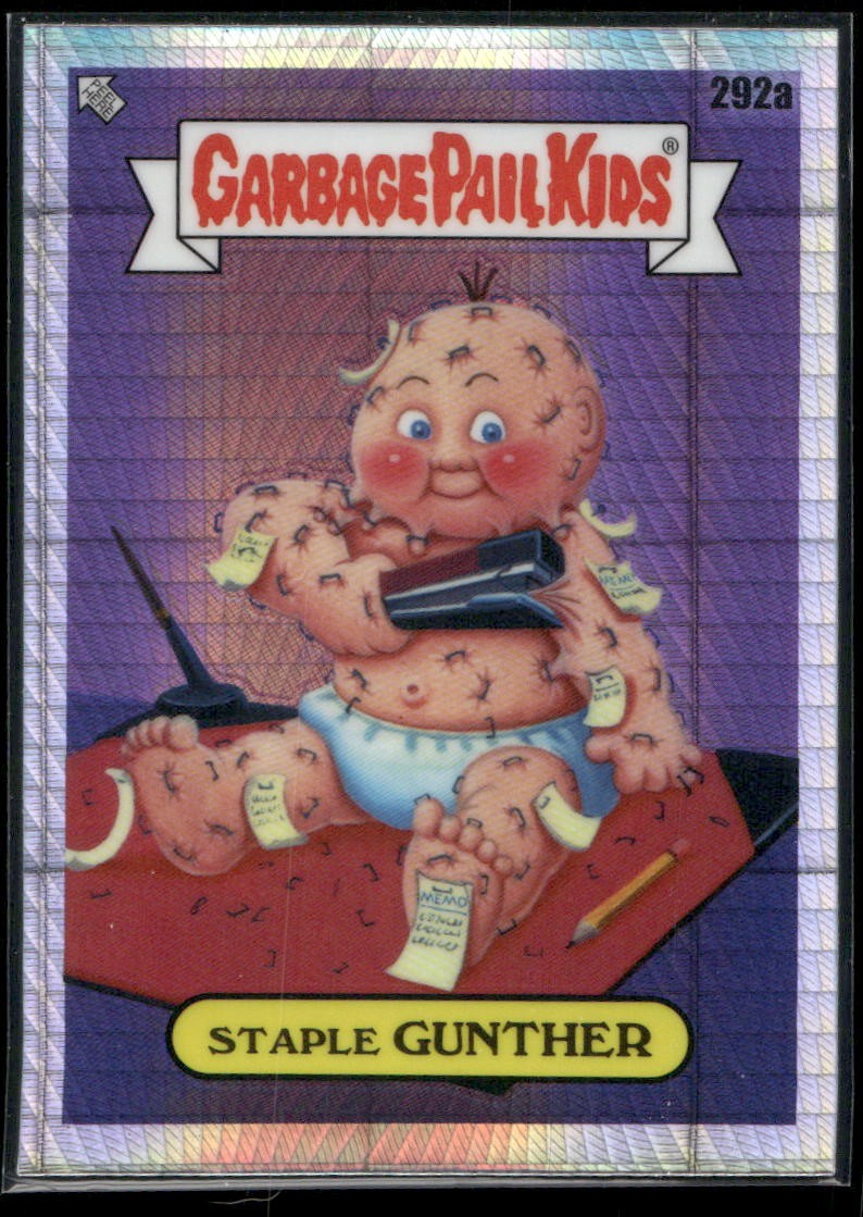 2024 Topps Garbage Pail Kids Chrome Prism #292a Staple Gunther front