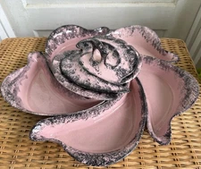 Vintage MCM California Martindale Chips & Dip  Set Pink And Black