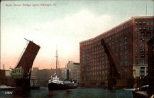 State Street Bridge Chicago Illinois vintage postcard x336