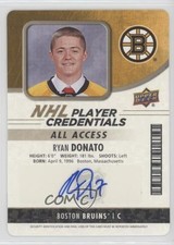 2018 MVP NHL Player Credentials Access Entry Level Ryan Donato #NHL-RD Auto ay5