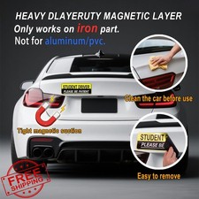 2 Pack Driver Magnets Yellow Reflective Car Safety Warning Stickers