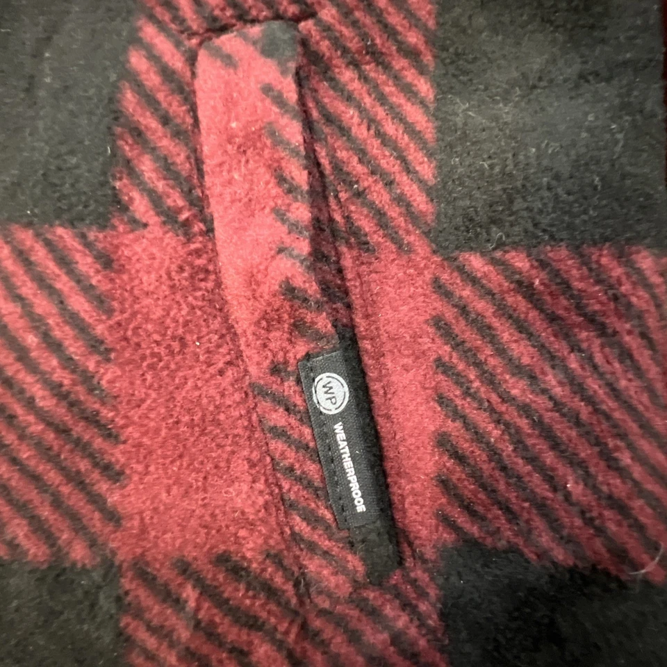 Jaqueta xadrez masculina vintage à prova de intempéries original tamanho 8 xadrez borgonha lã - Imagem 2 de 4