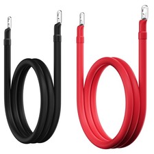 2 Gauge AWG Battery Cables 6 Ft Black 6 Ft Red, Pure Copper Power Inverter Wi...