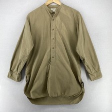 VTG FAULAT Shirt Mens 4 15.5 60s British Army Officer Uniform Canvas Beige