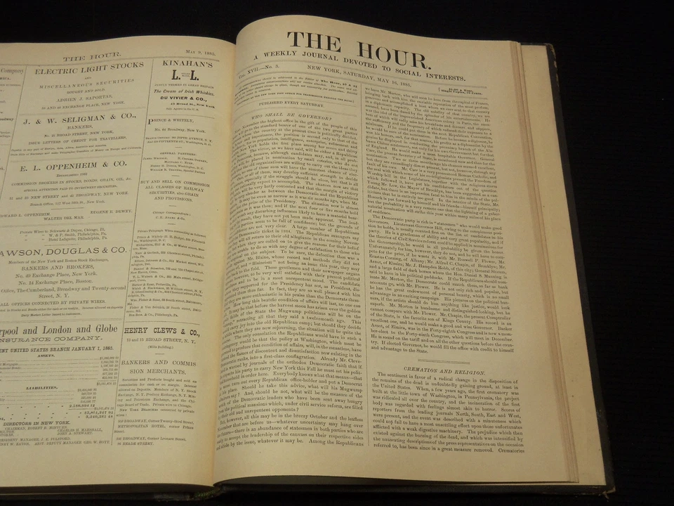1885 ЯНВАРЬ-МАЙ ЧАС ЕЖЕНЕДЕЛЬНЫЙ ЖУРНАЛ ПЕРЕПЛЕТ ТОМ - КЛИВЛЕНД - KD 3351A - Изображение 4 из 4
