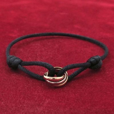 Cartier Trinity Cord Bracelet 750 YWPG Yellow Gold White Gold Pink