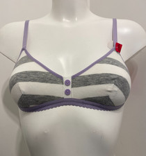 Boobs & Bloomers Grey & White Bra wirefree no padding teenager starter teens