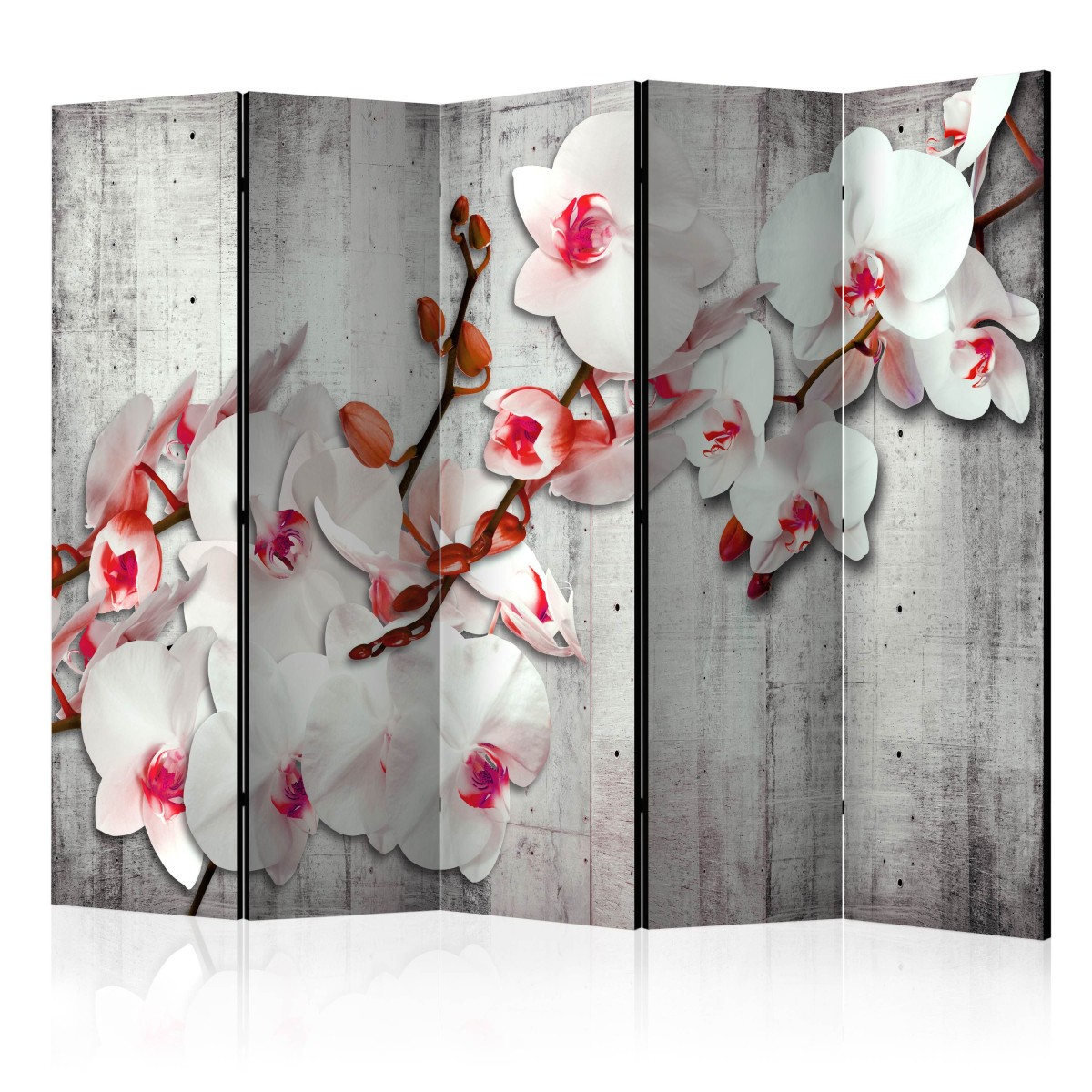 Paravent 5 volets 172x225cm séparateur de pièce salon et chambre gris