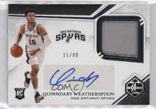 2019-20 Chronicles Limited Rookie Jersey 15/99 Quinndary Weatherspoon Auto 05ks