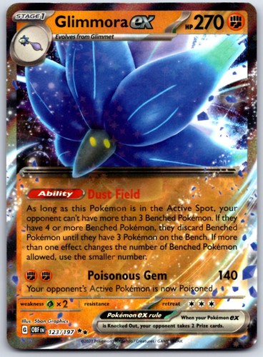 Glimmora ex 123 HOLO Double Rare Obsidian Flames Pokemon NM