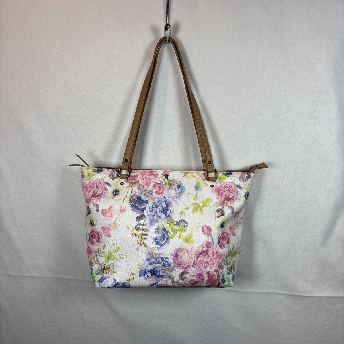 Great Condition Elliott Lucca Delphine Floral Tote Pink  display picture 1