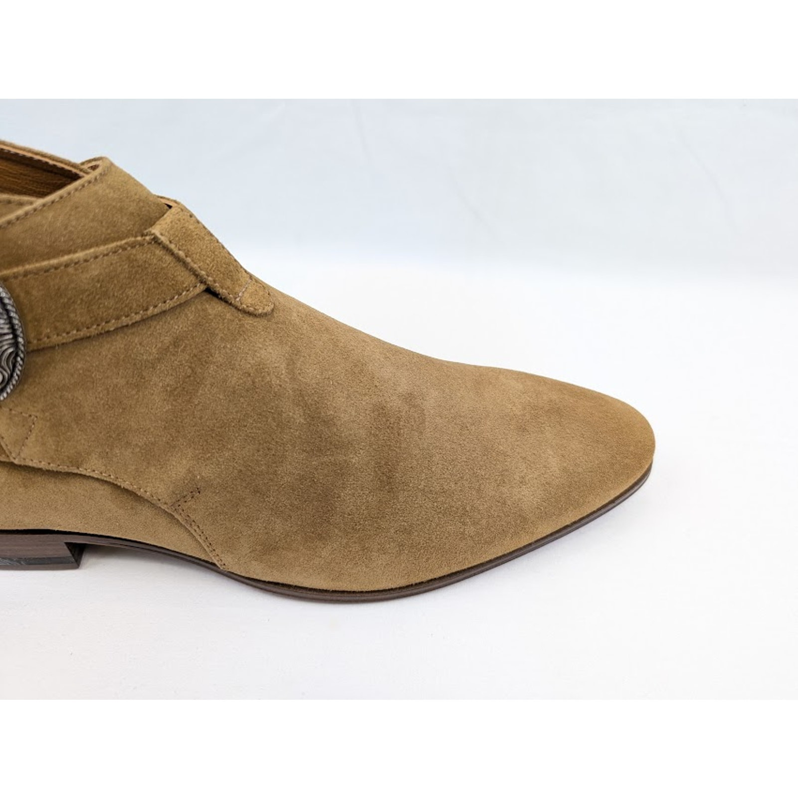 Stivali Saint Laurent Paris con fibbia 20 CR colore marrone nuovi con etichette 43