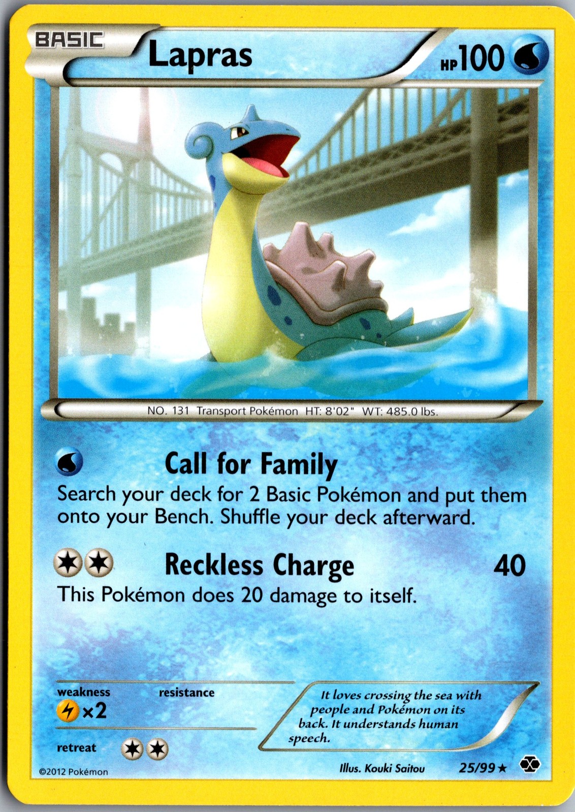 Lapras 25/99 Rare Next Destinies Lightly Played Pokemon Card TCG Single