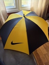 RARE NIKE GOLF UMBRELLA LARGE BLACK/YELLOW W/ COVER EXCELLENT