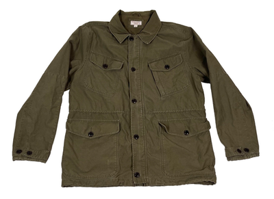 #ad Wallace amp; Barnes J crew Mens XL European Combat Green Canvas Chore Jacket $100.00