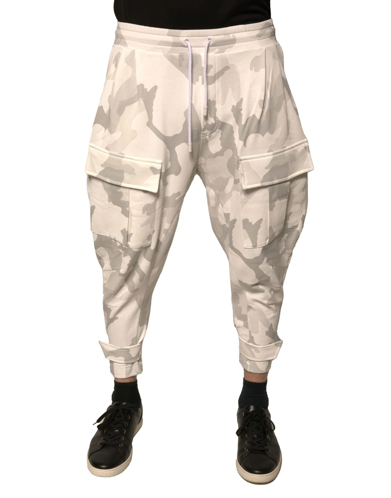 Dolce & Gabbana White Camouflage Cargo Jogger Men's Pants