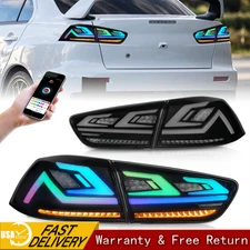LED RGB Tail Lights For Mitsubishi Lancer EVO X 2008-2020 Animation Rear Lamp