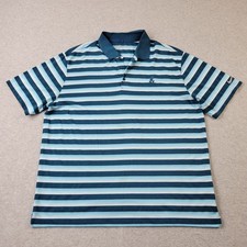 Nike Golf Dri-Fit Polo Mens XL Blue Performance Striped Mickey Mouse Shirt