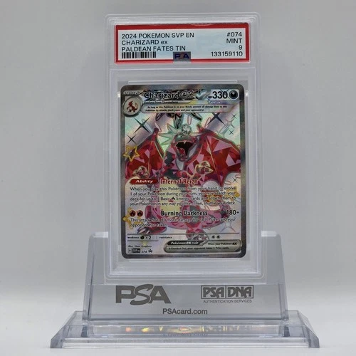 2024 Pokemon SVP EN Paldean Fates Tin #074 Charizard ex PSA 9