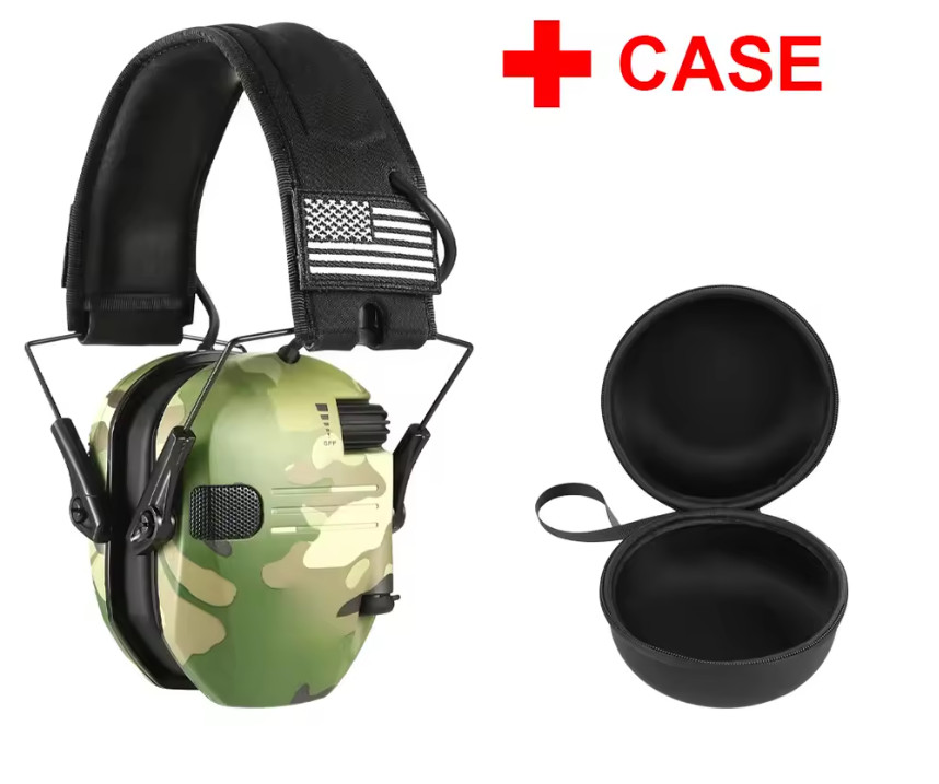 Casque anti-bruit tir de précision avec arceau camouflage