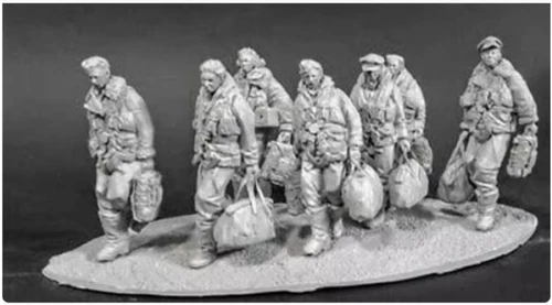 3D Printed Resin 1/48 1/72 WWII American Pilot 7-Person Group Model Finished - Bild 1 von 2