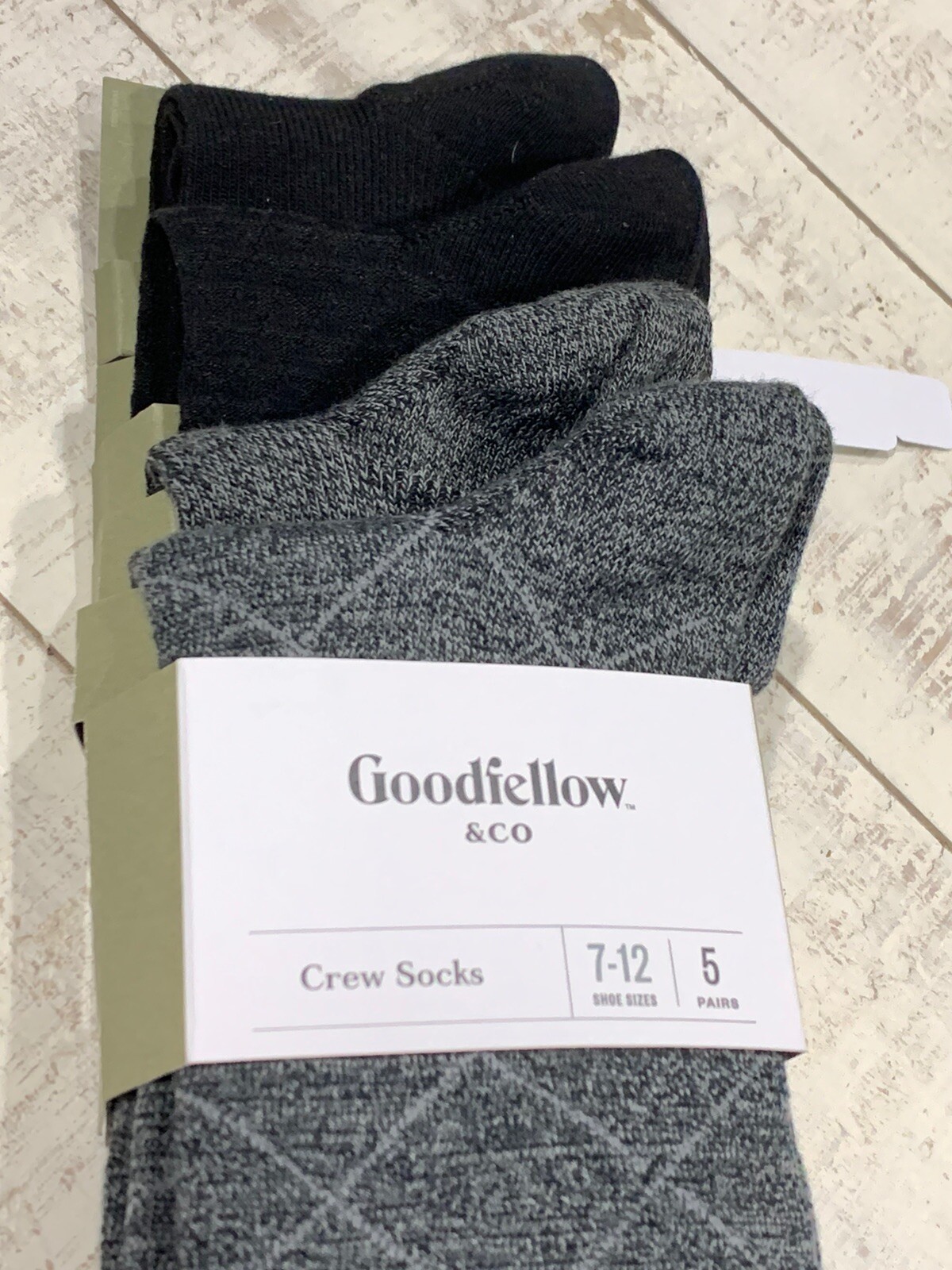 SAOLA Calze Crew Uomo Nuove con etichette SOLO 4 paia TAGLIA 7 12 Goodfellow & Co Nero