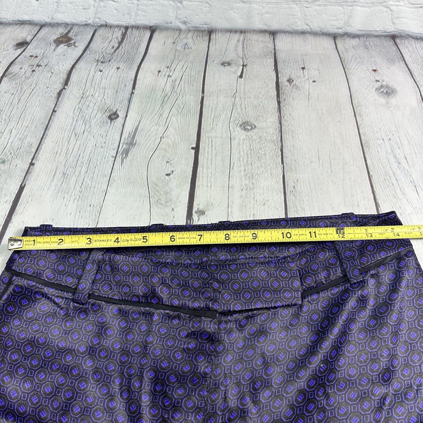 Massimo Dutti Pants in Geometry Pattern Satin Pur… - image 12