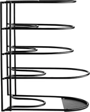 Heavy Duty Pot & Pan Organizer | 5 Tier Cookware & Lid Organizer | Black