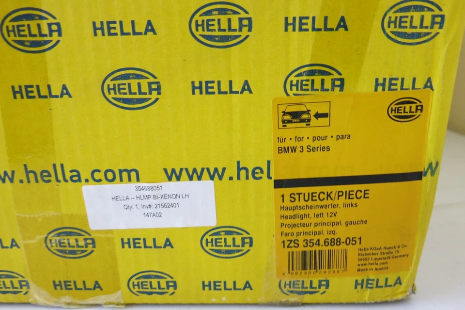 Conjunto de faros izquierdo Hella 354688051 para BMW 328i, 325i, 335i, 330i, 325xi, 328 Foto 4 de 4